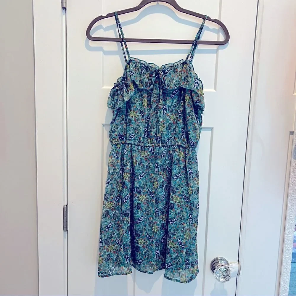 Mossimo Blue Paisley Sleeveless Mini Dress Women’s Size Medium (M)